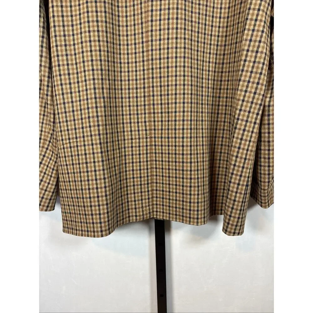 Madewell Caldwell Double Breasted Blazer Women XL Brown Plaid Oversized Academia